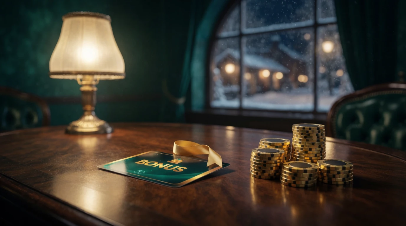 Gyllene casinofigurer och en bonusbiljett på ett elegant bord i Sverige